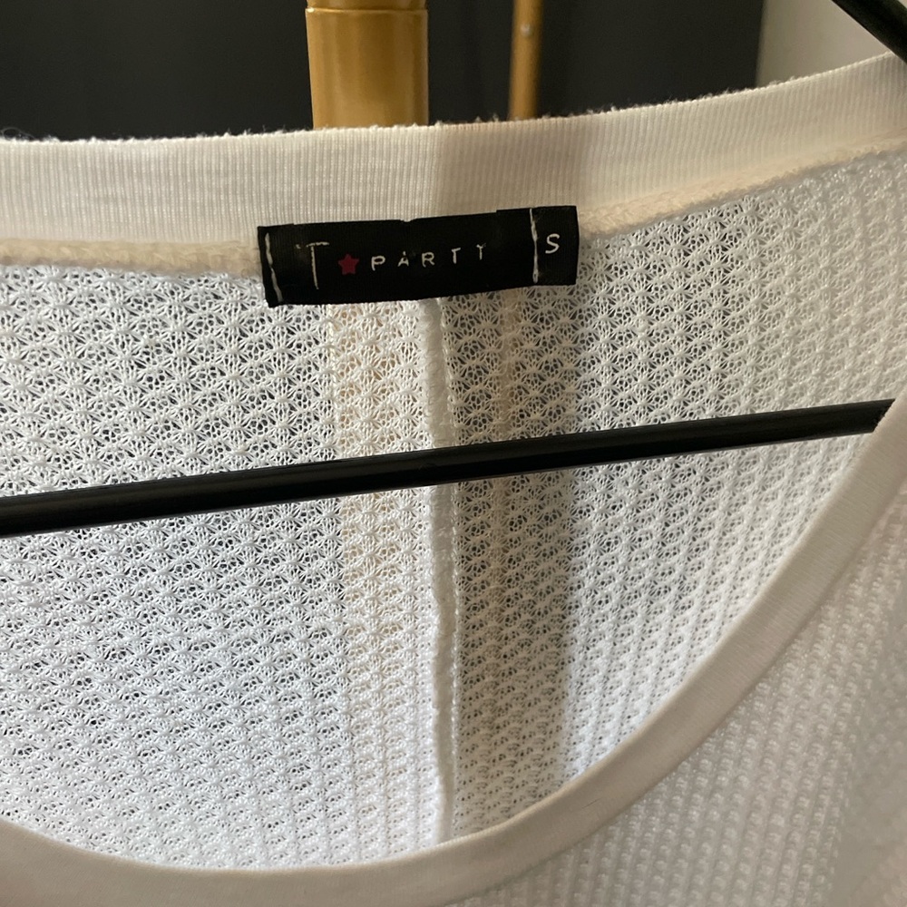 Oversized White Textured Top by Party